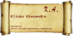 Klinko Alexandra névjegykártya